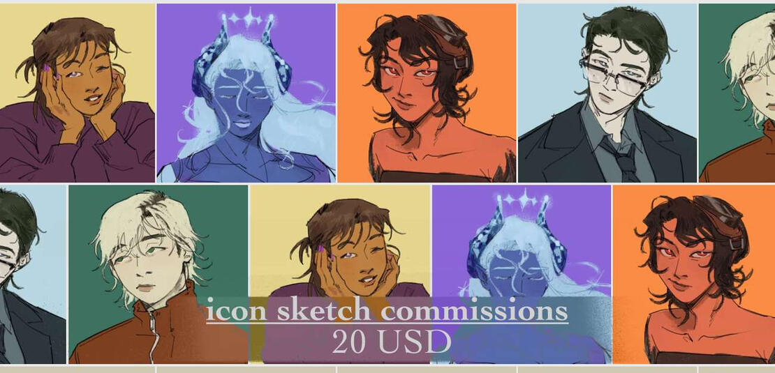 1000x1000px character portrait icons. Starting at 20 USD.